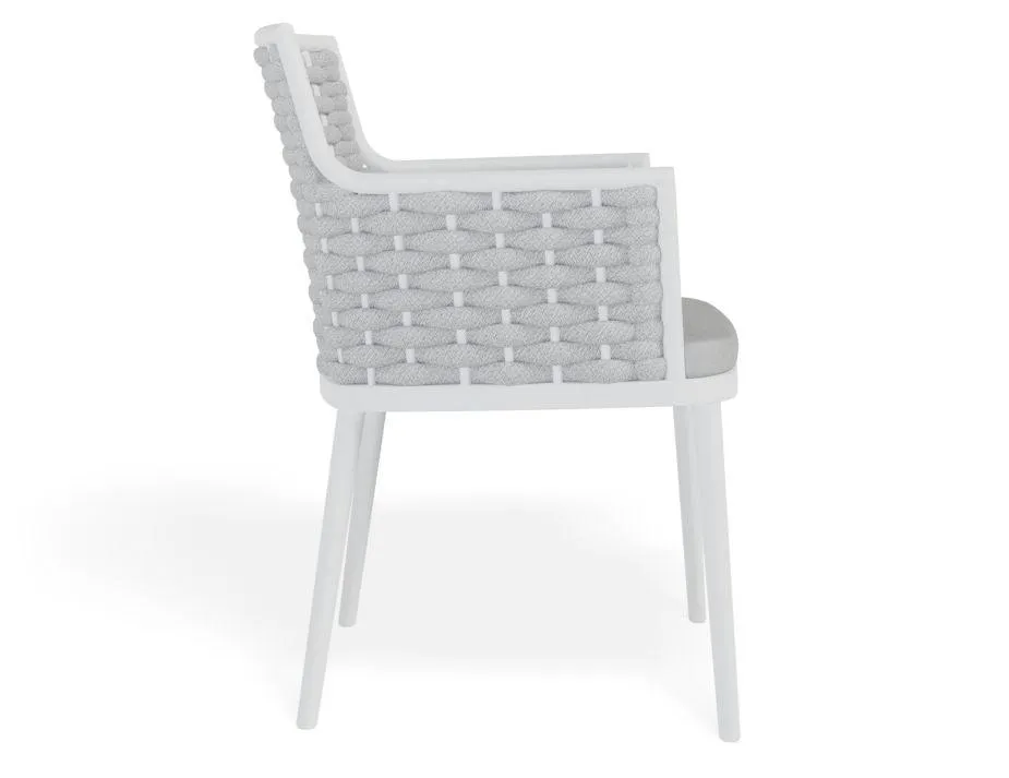 Siano Dining Chair - Outdoor - White - Light Grey Cushion