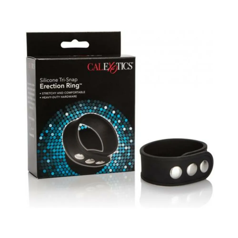 Silicone Tri Snap Erection Ring Black