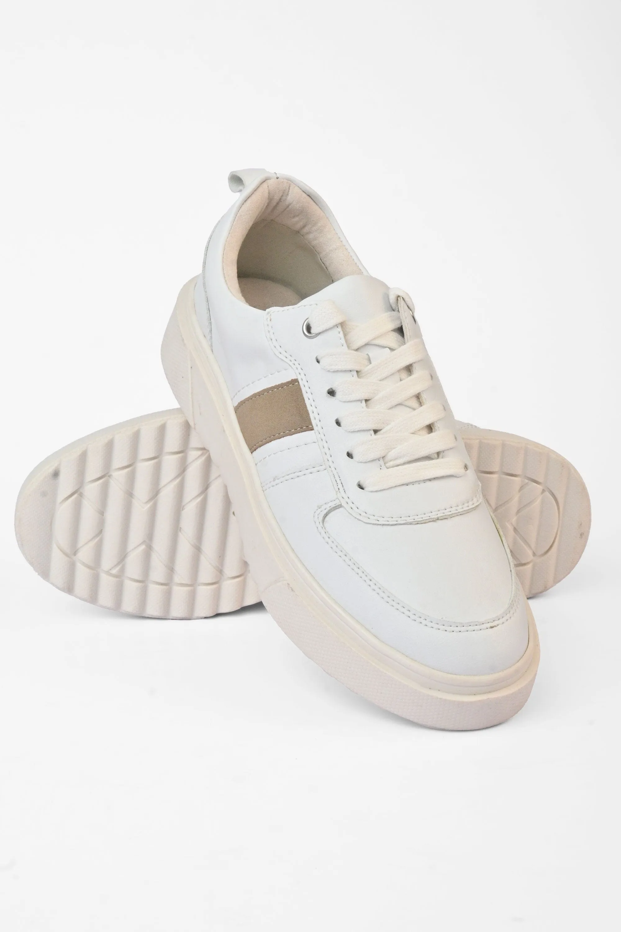 S.Oliver Unisex Stripes Style Comfortable Leather Sneakers