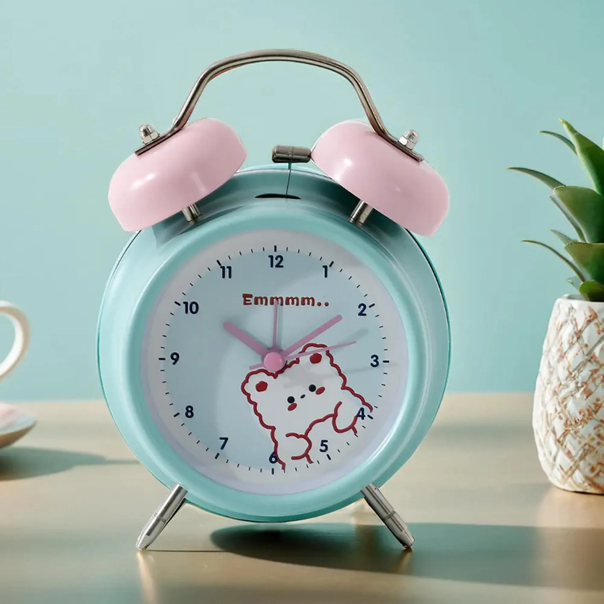 The Better Home Alarm Clock (10cm) |Alarm Clock For Students |Loud Alarm Clock For Heavy Sleepers |Mini Alarm Clock For Kids |Alarm Clock For Bedroom |Twin Bell Table Clock For Study Table-Light Green