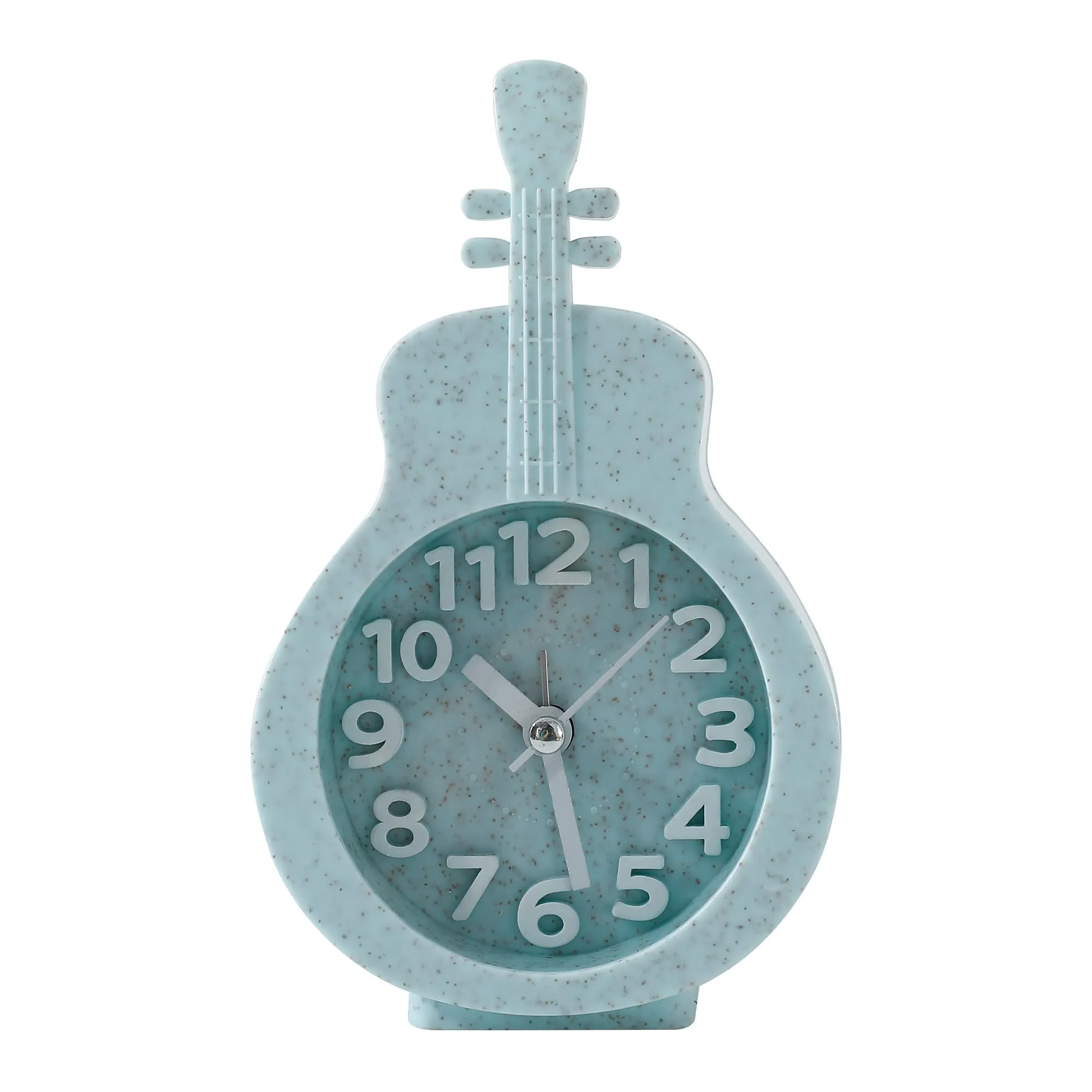 The Better Home Alarm Clock (15cm) |Alarm Clock for Students |Alarm Clock for Bedroom|Loud Alarm Clock for Heavy Sleepers |Mini Alarm Clock for Kids |Violin Shaped Table Clock for Study Table-Green