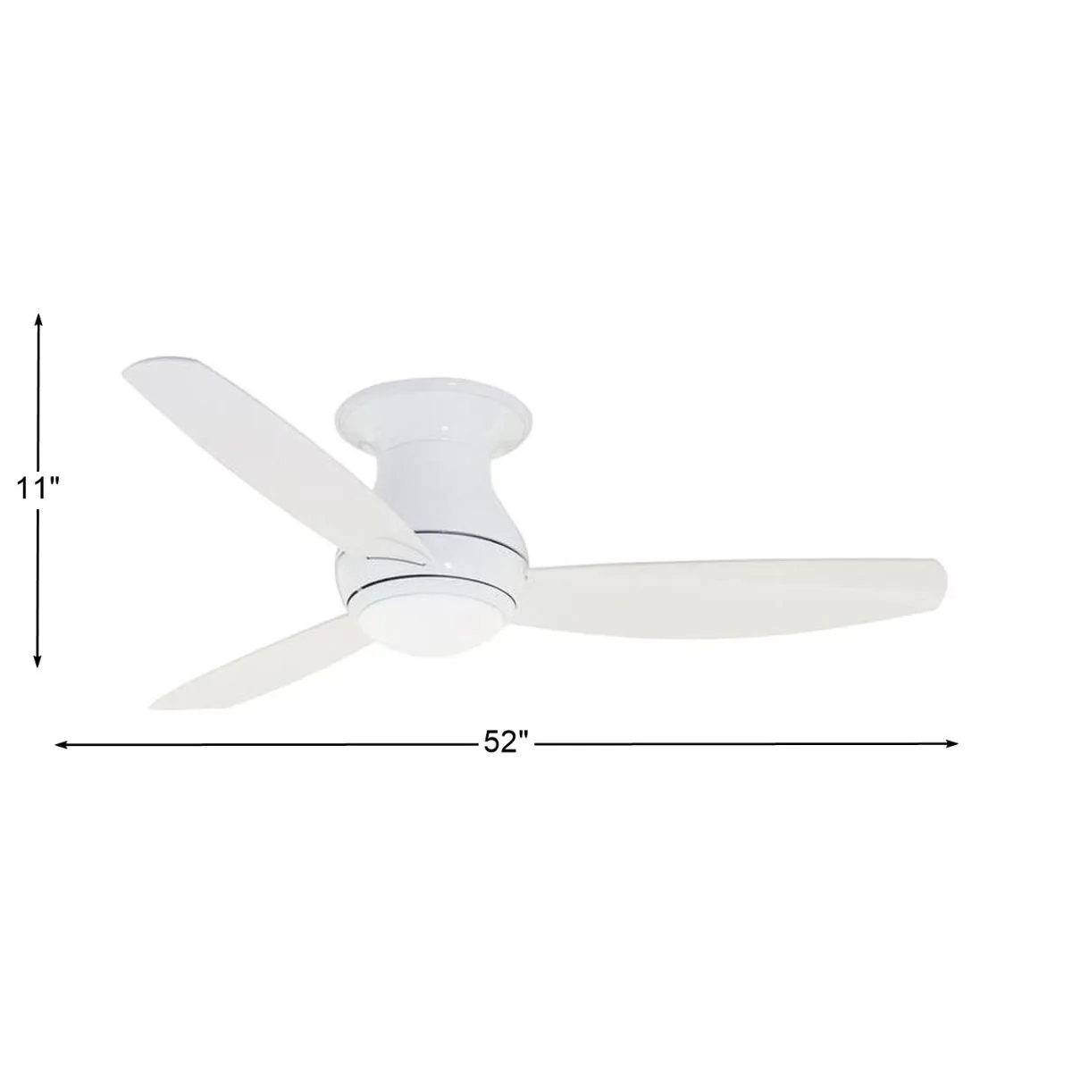 Traditional Concept LED 52" White Outdoor Hugger Ceiling Fan with Wall Control