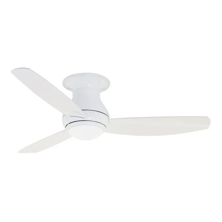 Traditional Concept LED 52" White Outdoor Hugger Ceiling Fan with Wall Control