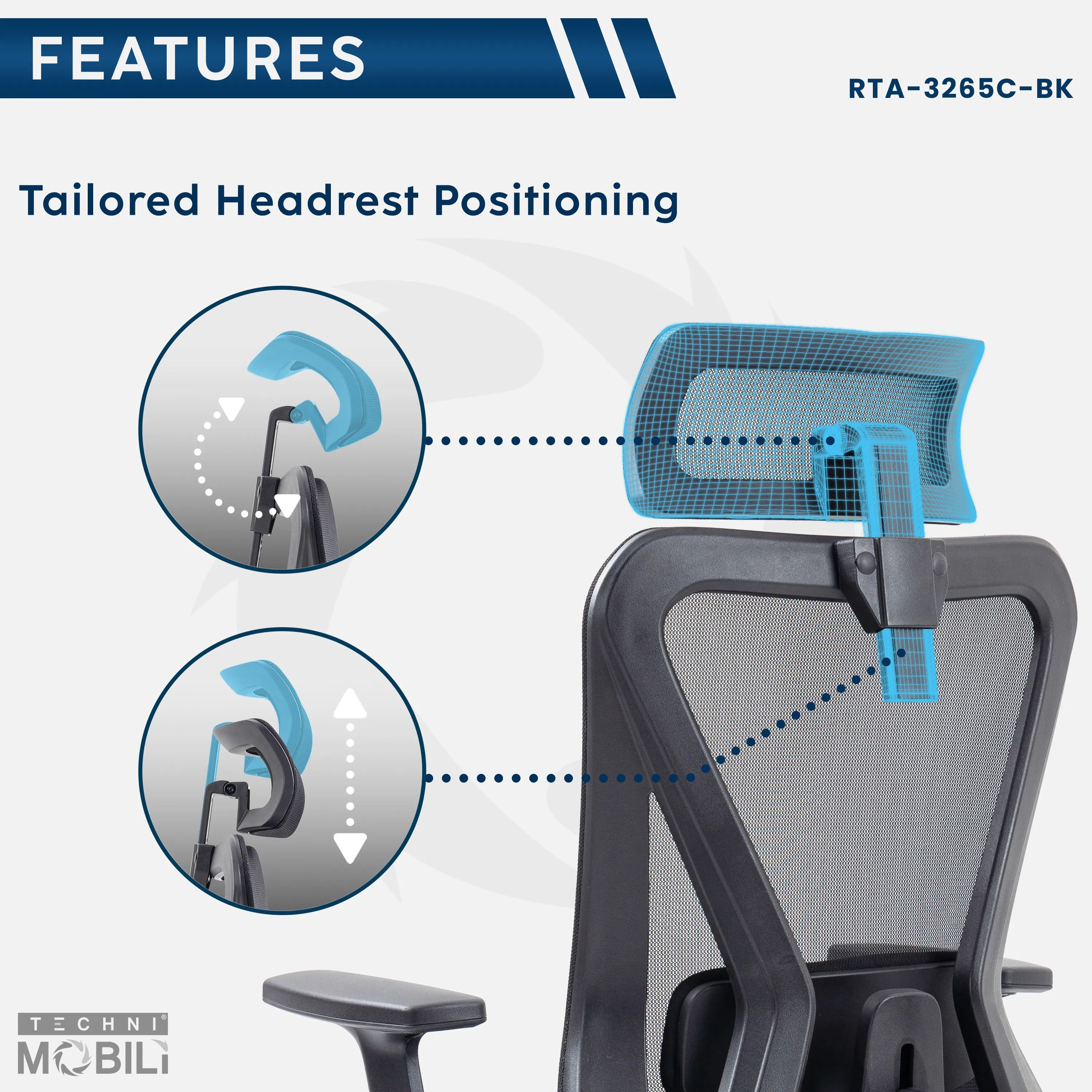 Truly Ergonomic Mesh Office Chair with Headrest & Lumbar Support