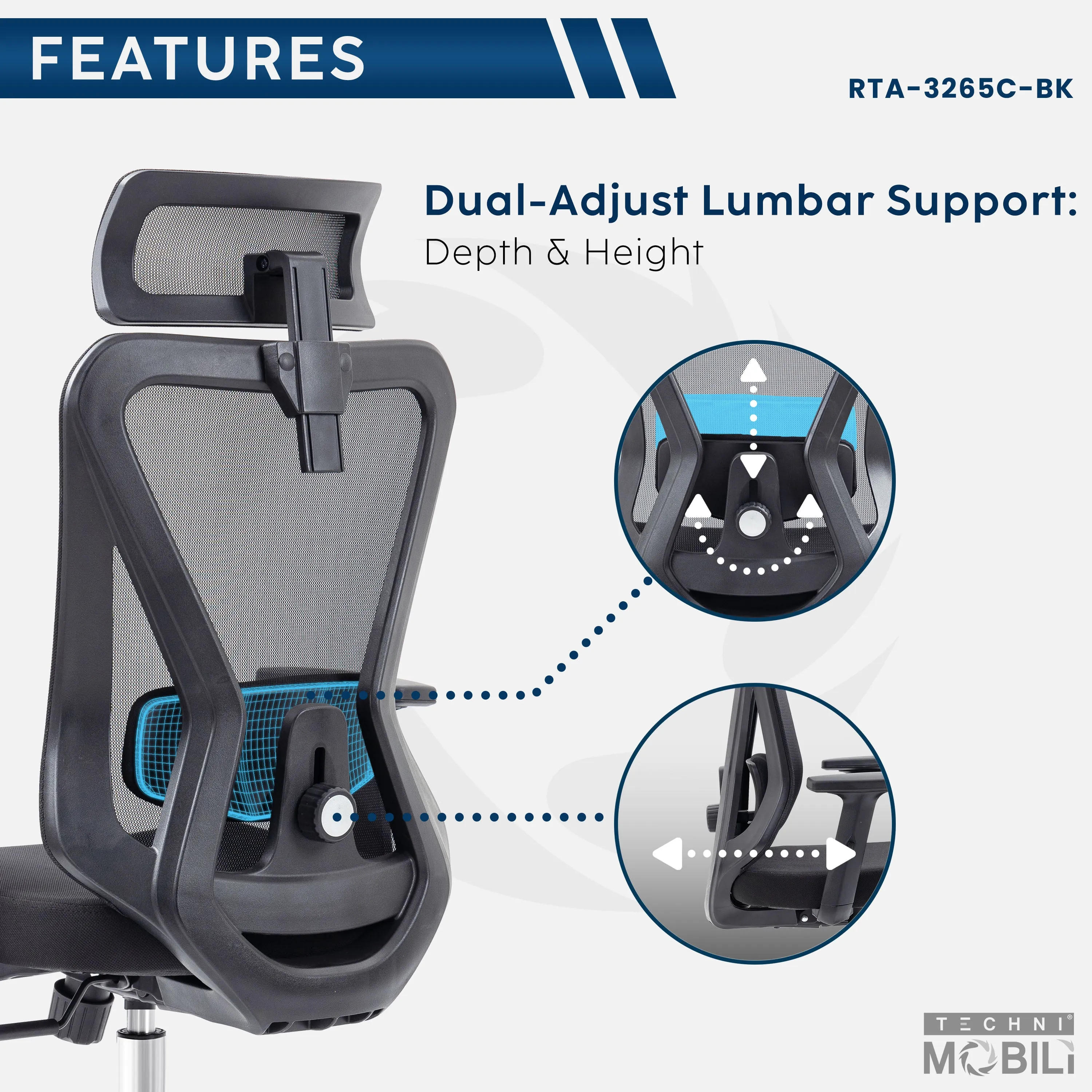 Truly Ergonomic Mesh Office Chair with Headrest & Lumbar Support