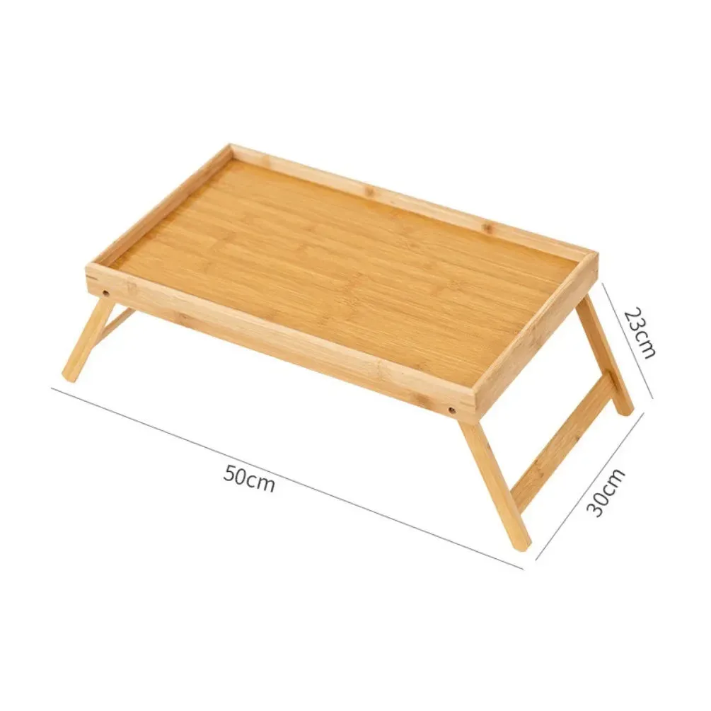 Yeknu Wooden Foldable Table Bed Tray Folding Column Laptop Cooling Holder Adjustable Stand Portable Camping Picnic Desk Drawing Table